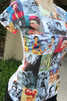 Mexican Printed T-Shirt Frida Kahlo Famous Portraits Graphic Tee - Cielito Lindo