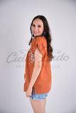 Mexican Blouse Full Embroidered Texas Longhorns