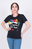 Blouses Small Frida Serape Black Embellished T-Shirt