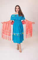 Coral Mexican Silky Shawls