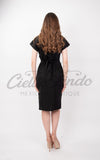 Dress Mexican Embroidered Mini Dress Black and Rose Gold