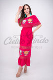 Dress Mexican Luxury Fino Campesino Maxi Dress Hot Pink