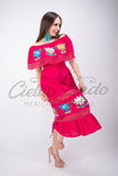 Dress Mexican Luxury Fino Campesino Maxi Dress Hot Pink