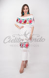 Mexican Luxury Fino Campesino Maxi Dress White - Cielito Lindo