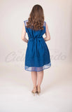 Dress Teresa Embroidered Mexican Dress Royal Blue