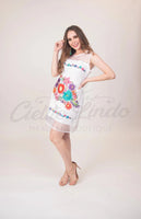 Dress Teresa Embroidered Mexican Dress White