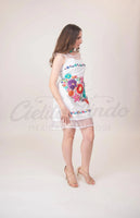 Dress Teresa Embroidered Mexican Dress White