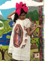 Girls Dress 5-6 Years Mexican Printed Lady of Guadalupe Girls Dress and Headband Set