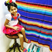 Girls Mexican Skirt Blouse and Bow for Girls