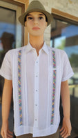 Mexican Men’s White Linen Guayabera Short Sleeve