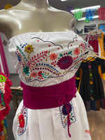 Strapless Mexican Dress White
