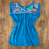 Yaritza Mexican Blouse Turquoise