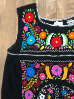 Mexican San Miguel Sleeveless Blouse Black