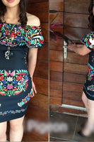 Chula Black Dress Printed - Cielito Lindo Mexican Boutique