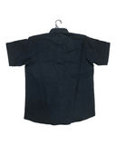 Men’s Black Linen Guayabera with Floral Embroidery