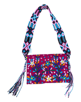 Mexican Floral Woven Crossbody Clutch Bag