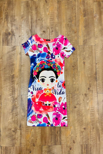 Frida Kahlo Bodycon Mini Dress Viva La Vida