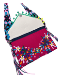 Mexican Floral Woven Crossbody Clutch Bag