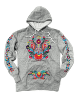 Puebla Embroidered Hoodie Grey - Cielito Lindo
