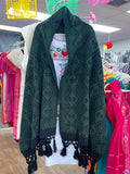 Mexican Maxi Scarf & Shawl Green