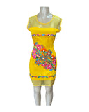 Teresa Embroidered Mexican Dress Yellow