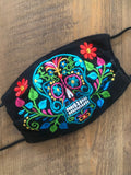 Floral Sugar Skull Face Mask - Cielito Lindo Mexican Boutique