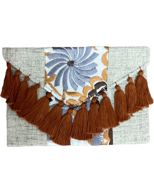 Mexican Embroidered Floral Clutch Bag