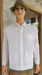 White Linen Guayabera Long Sleeve Presidential Style