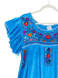 Puebla Dress Rayon Ruffled Sleeves