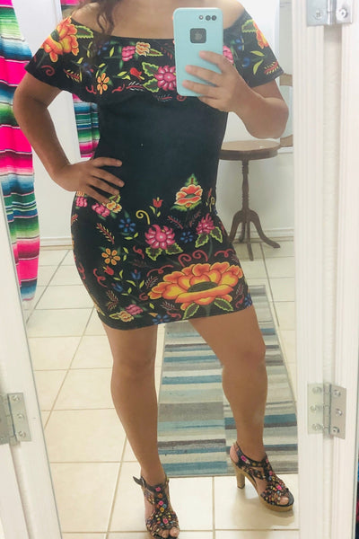 Stamped Mexican Dress Bonita Cielito Lindo Stamped Mexican Dress Bonita Cielito Lindo