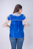 Mexican Blue Sateen Top Chamula