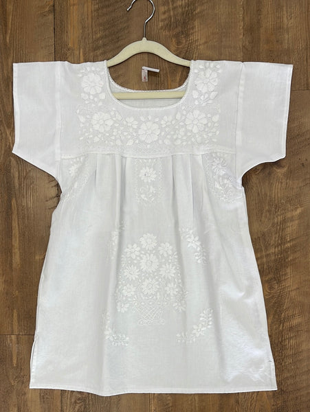 Mexican Dress for Girls White on White Cielito Lindo Mexican Dress for Girls White on White Cielito Lindo