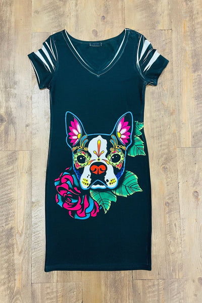 Pug Bodycon Mini Dress Medium