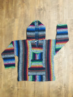 Multicolor Mexican Kids Hoodie Poncho 10