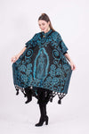 Poncho Black / Blue Our Lady of Guadalupe Shimmering Poncho