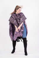 Poncho Black / Lilac Our Lady of Guadalupe Shimmering Poncho
