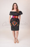 Puebla Off-Shoulder Dress Black