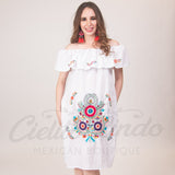 Puebla Off-Shoulder Dress White