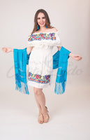 Turquoise Mexican Silky Shawls